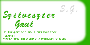 szilveszter gaul business card